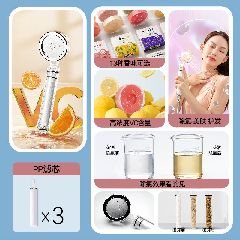 晨雨淨水過濾花灑過濾器增壓除氯美膚淋浴噴頭宿舍蓮蓬頭