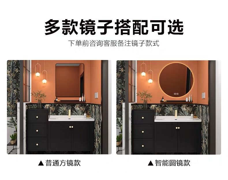 高低橡木法式中古風浴室櫃陶瓷一體盆洗手盆櫃組合洗臉盆櫃洗漱臺