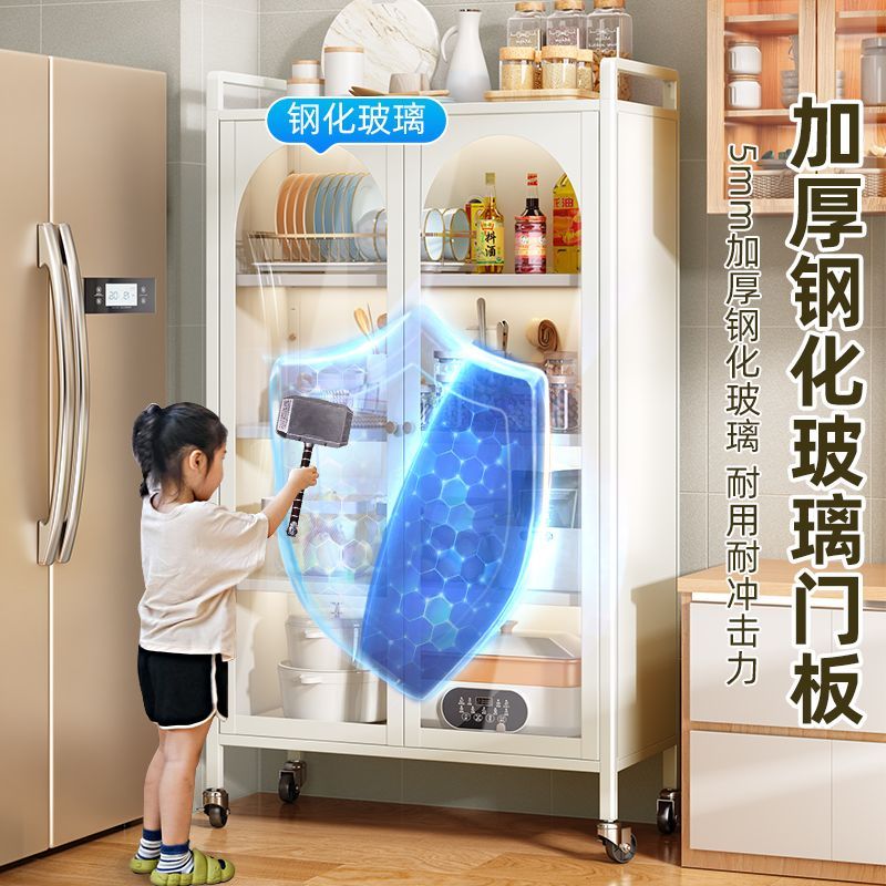 加深厨房置物架落地多层收纳柜子橱微波炉烤箱置物柜多功能储物柜