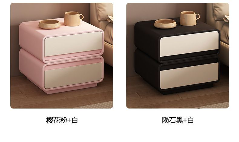 全實木牀頭櫃簡約現代輕奢高級感臥室意式極簡兒童奶油風牀邊櫃