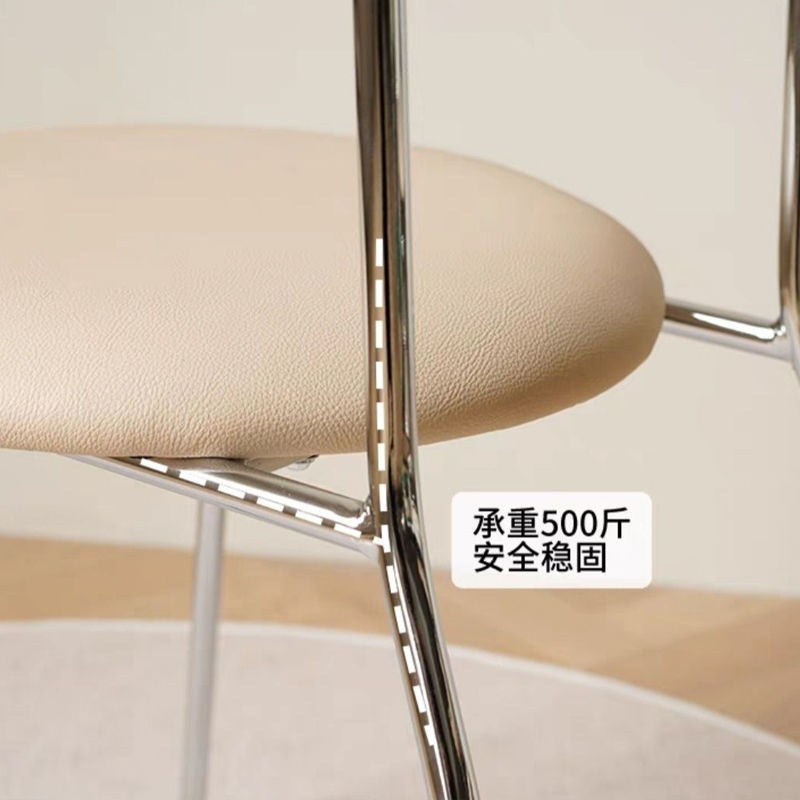 轻奢餐椅中古风家用靠背椅简约奶茶店家用网红椅奶油风蛋卷椅极简