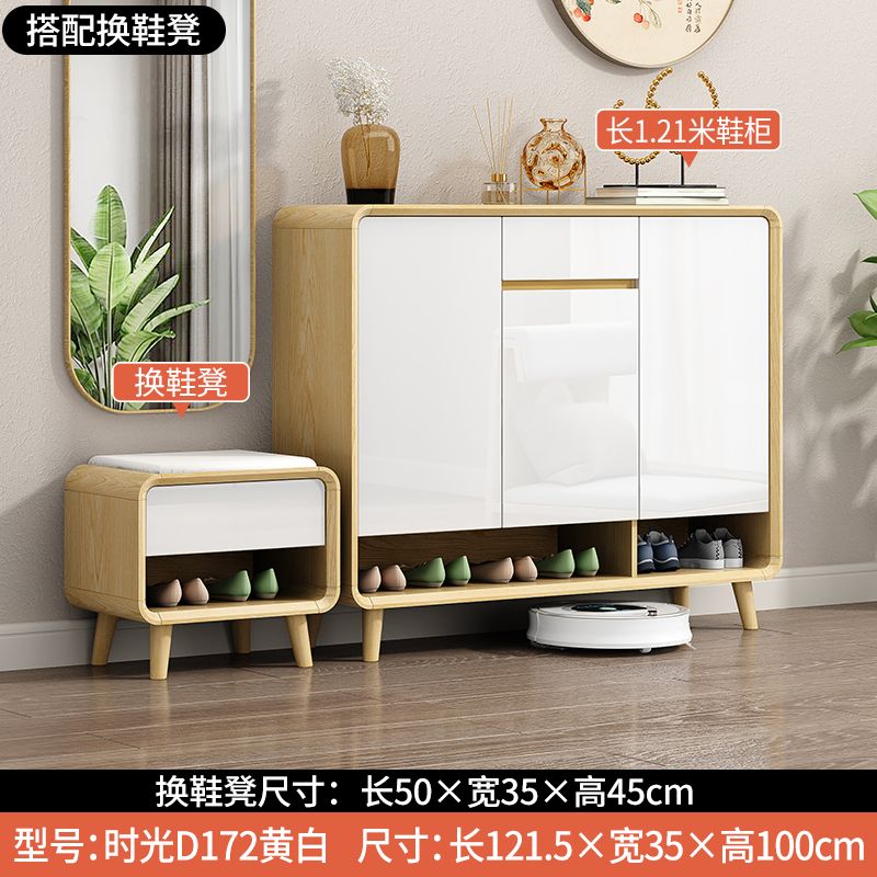 北歐入戶門口鞋櫃家用帶換鞋凳可坐多功能新中式客廳沙發隔斷櫃子