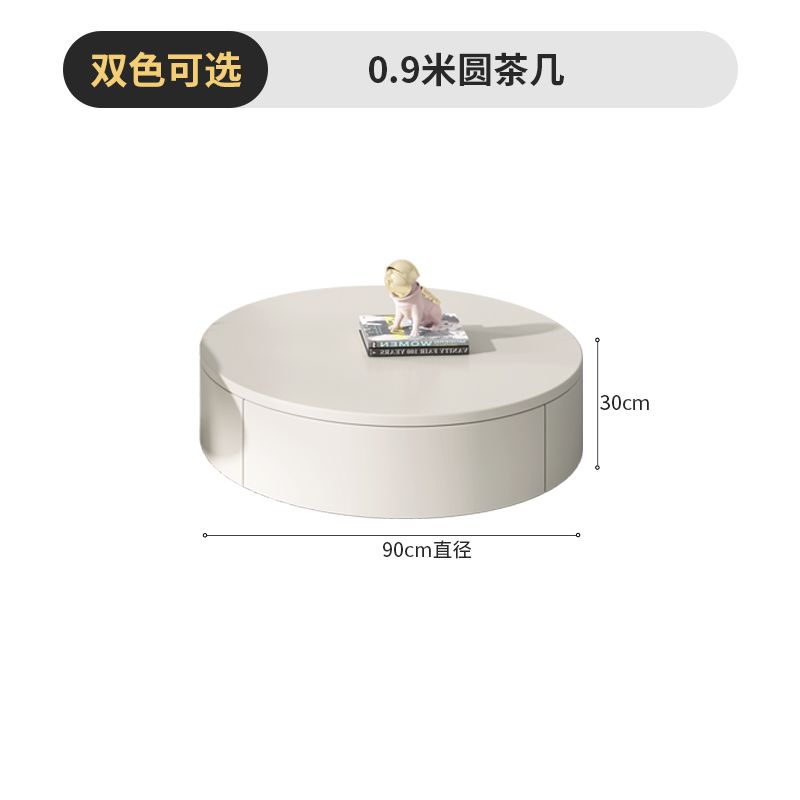 全實木奶油風雙層落地電視櫃茶几組合現代簡約客廳家用小戶型新款