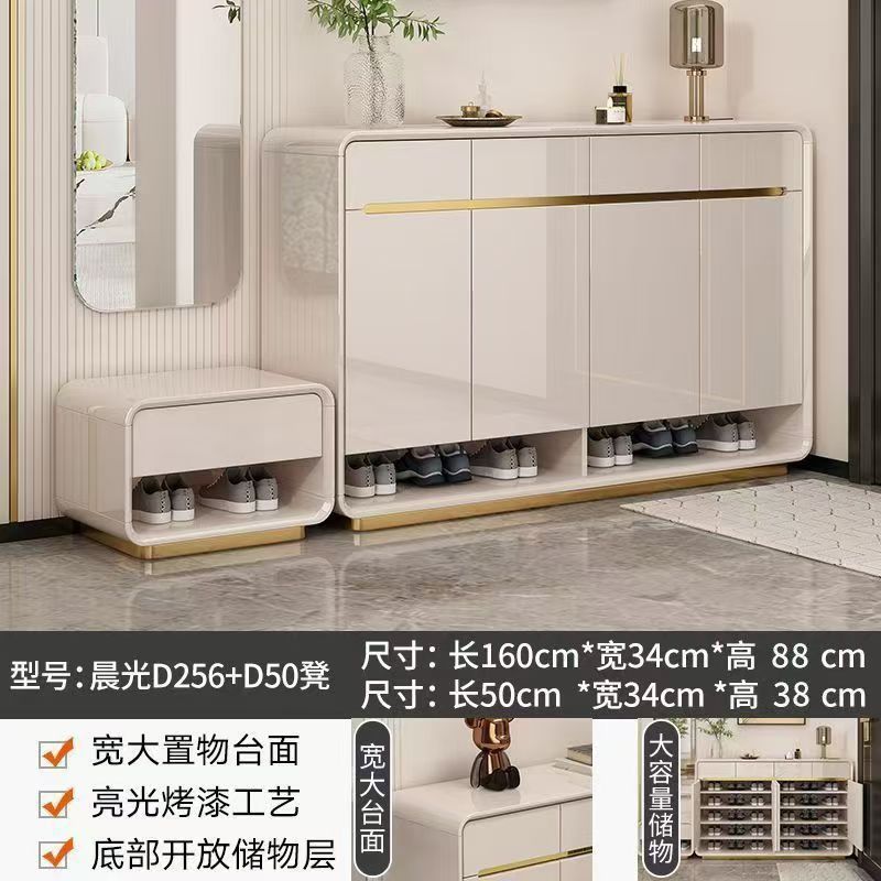 新款烤漆門口鞋櫃玄關輕奢家用靠牆收納大容量現代簡約入戶儲物櫃