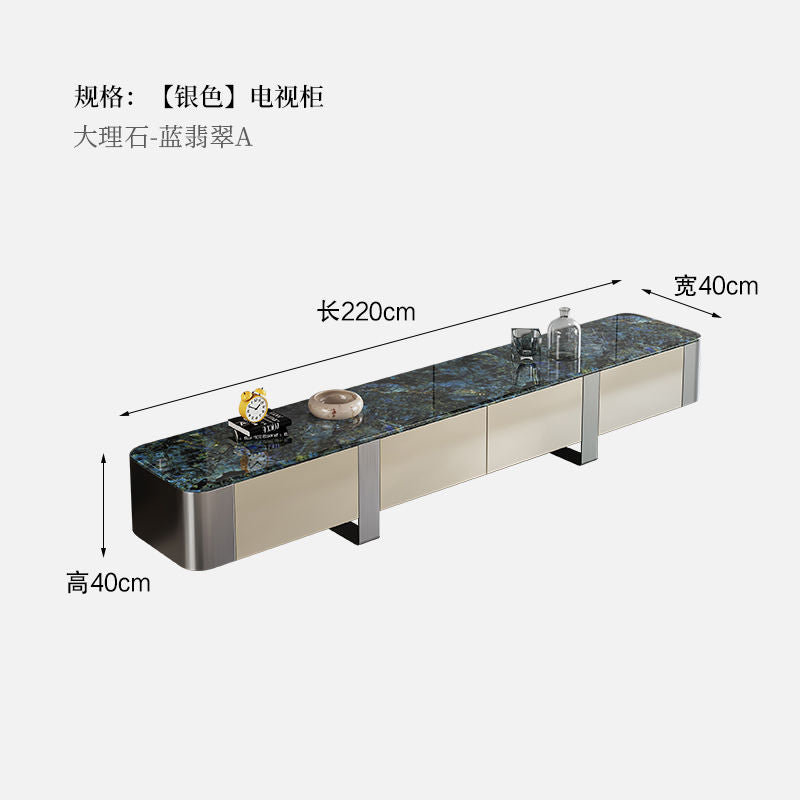 天然奢石高端大理石电视柜意式大理石地柜客厅晶石新款茶几电视柜