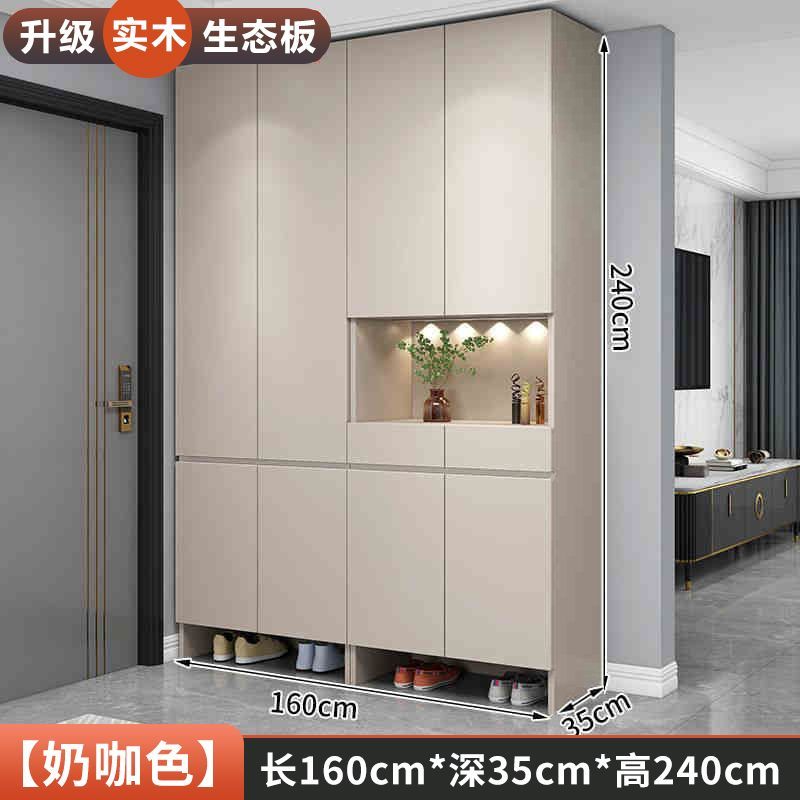 實木鞋櫃家用門口玄關櫃儲物櫃一體簡約大容量坐凳衣帽入戶玄關櫃