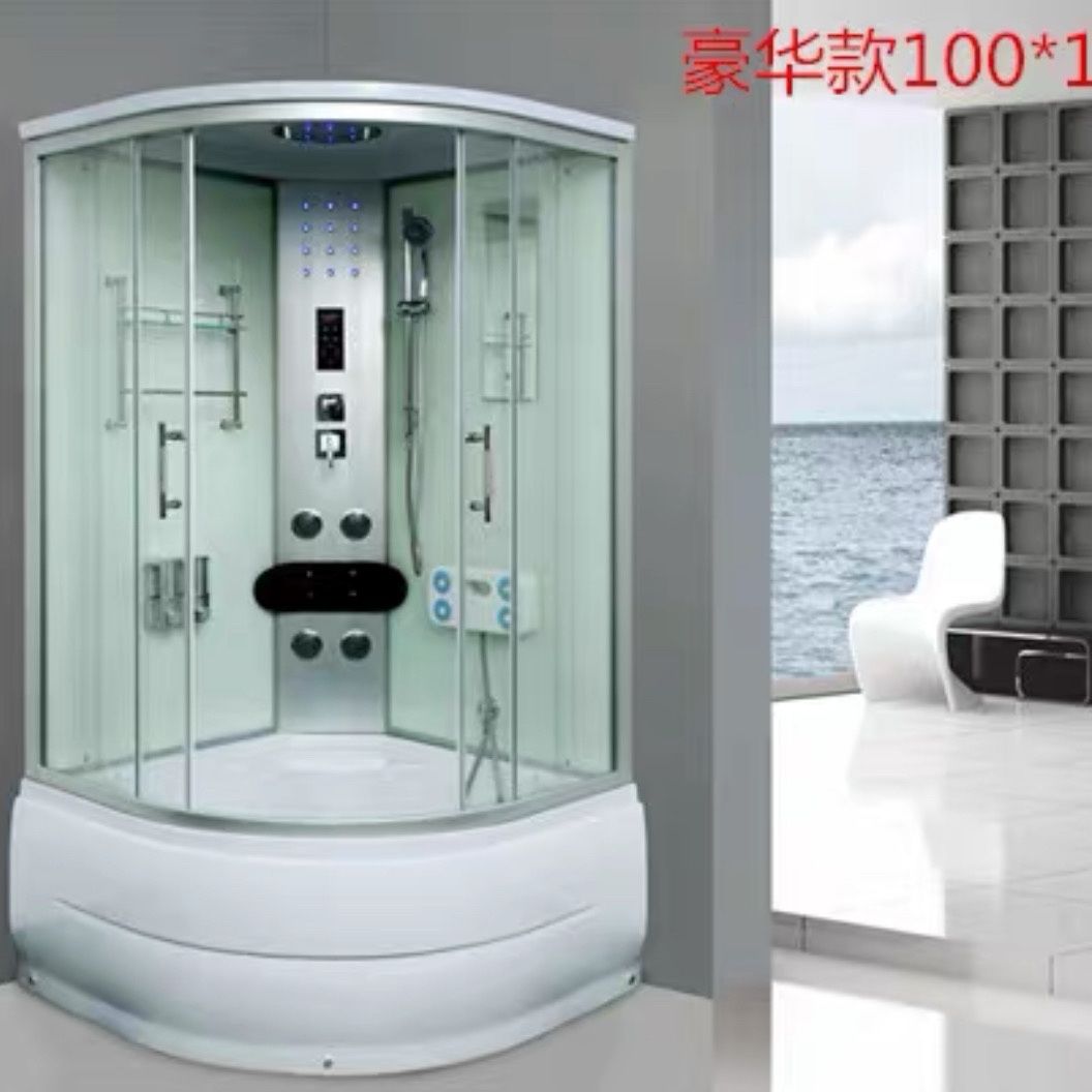 淋浴房浴缸家用洗澡间弧形卫生间浴缸淋浴二合一整体淋浴房包邮