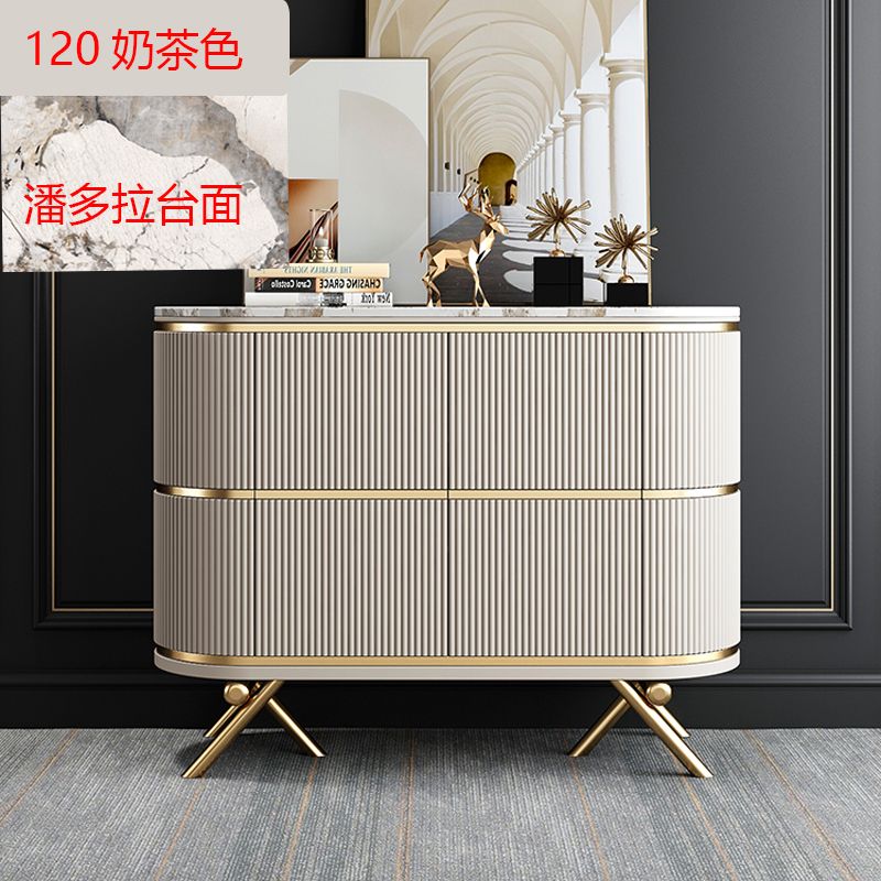 意式極簡客廳玄關櫃現代餐邊櫃輕奢巖板靠牆儲物櫃入戶裝飾櫃