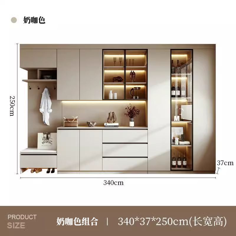 實木入戶門口鞋櫃家用餐邊櫃2025新款玄關櫃鞋櫃收納櫃一體靠牆