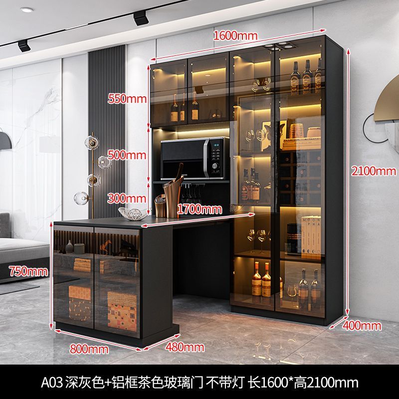 家用餐边柜折叠桌现代简约酒柜吧台鞋柜餐桌一体靠墙意式轻奢风格