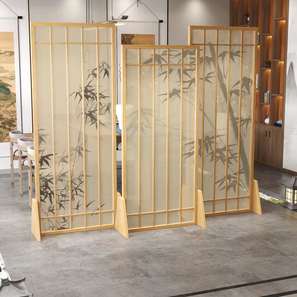 茶室隔斷屏風辦公室大廳新中式可移動餐飲美容院餐廳開業入戶玄關
