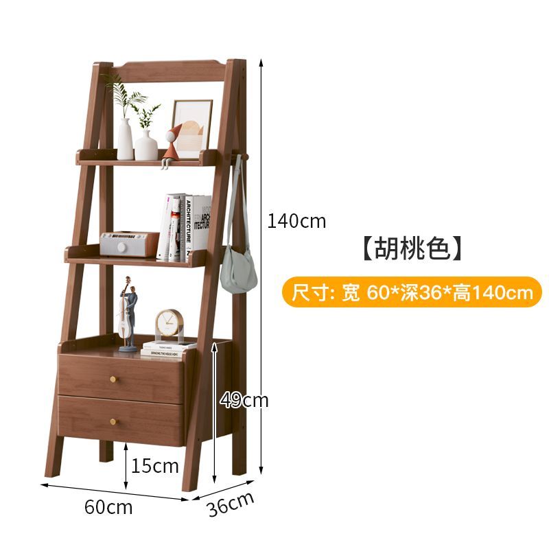 全實木牀頭櫃書架組合牀頭臥室房間展廳客廳儲物收納置物落地書架