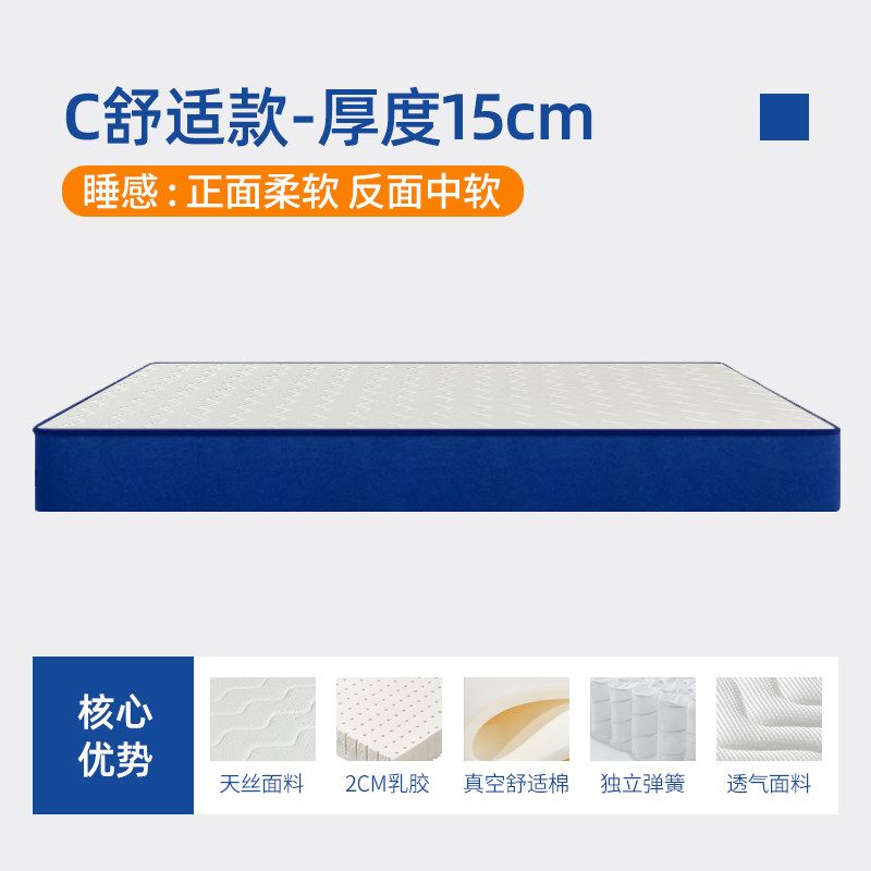海馬乾坤捲包盒子壓縮捲包獨立彈簧20cm記憶棉軟牀墊乳膠2米2.2米