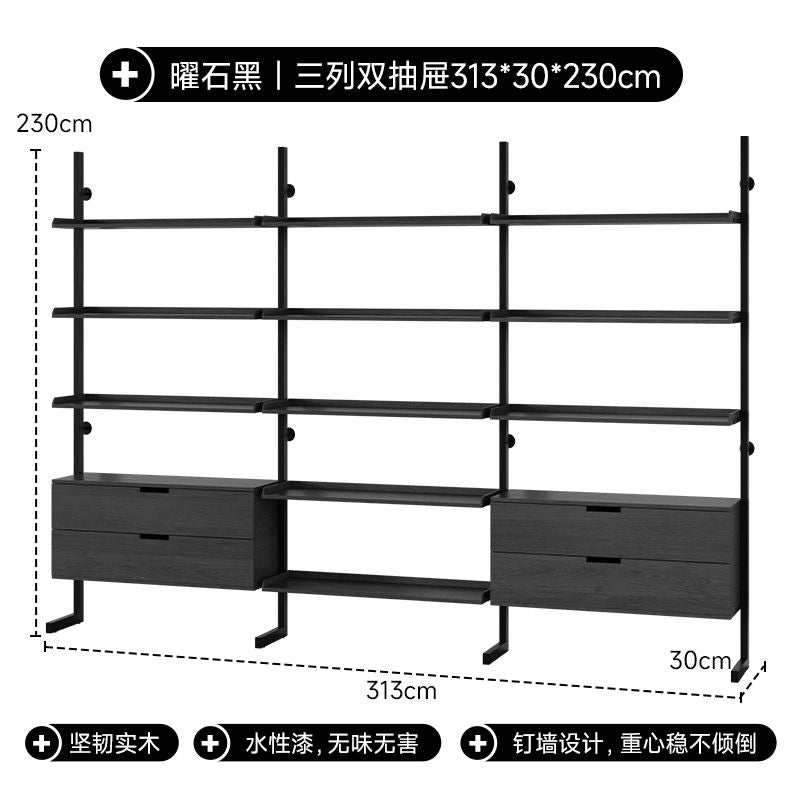 实木展示柜书架一体靠墙办公家用2024高端落地款文件柜分层置物架