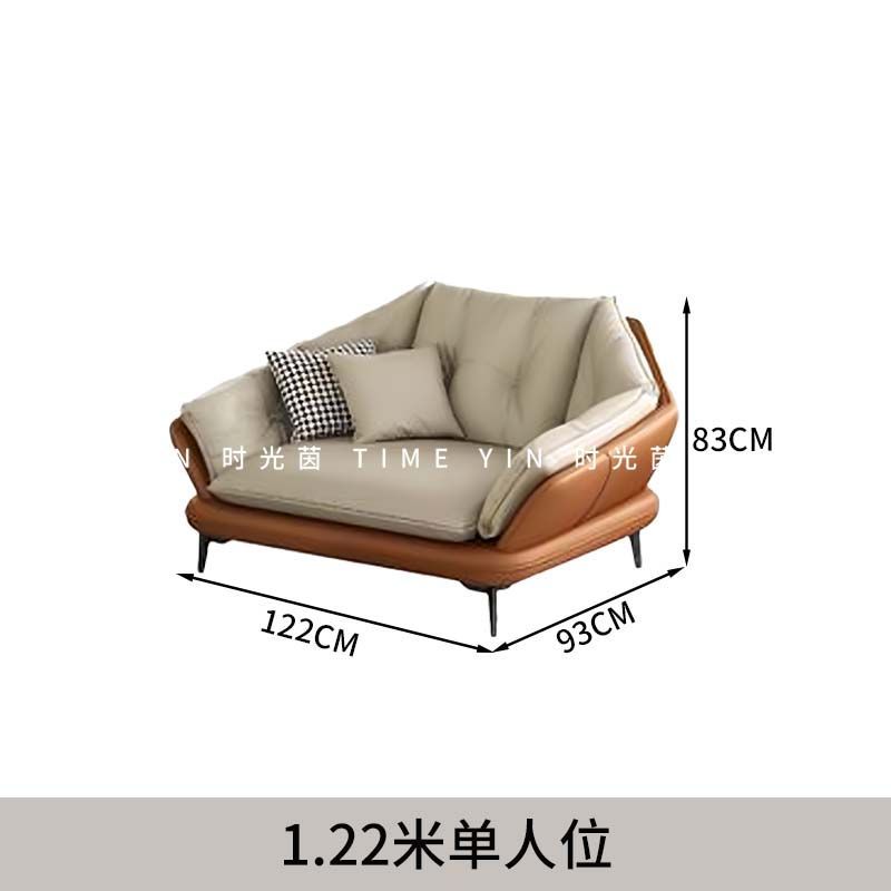 意式極簡真皮沙發進口真皮現代客廳北歐輕奢貴妃組合皮沙發轉角