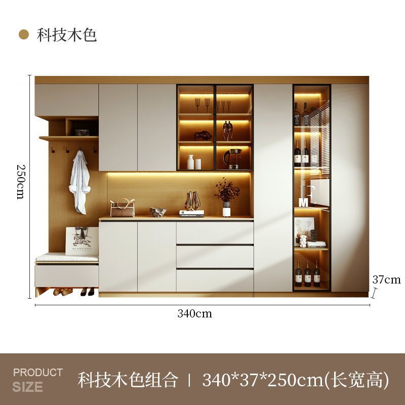 巧幫手輕奢入戶鞋櫃餐邊櫃一體靠牆簡約現代進門酒櫃玄關櫃客廳