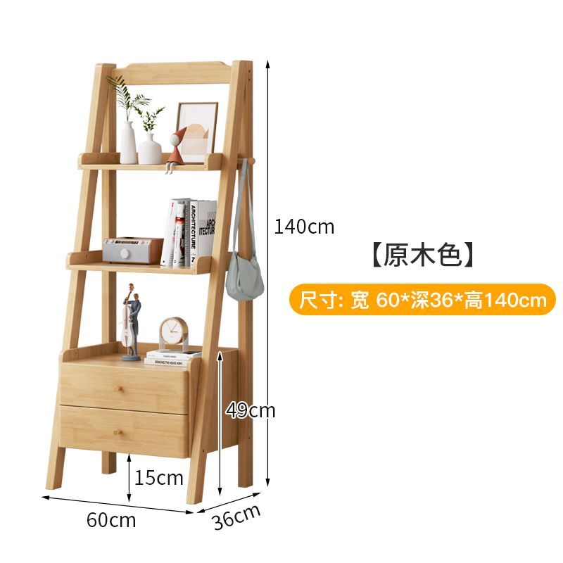 全實木牀頭櫃書架組合牀頭臥室房間展廳客廳儲物收納置物落地書架