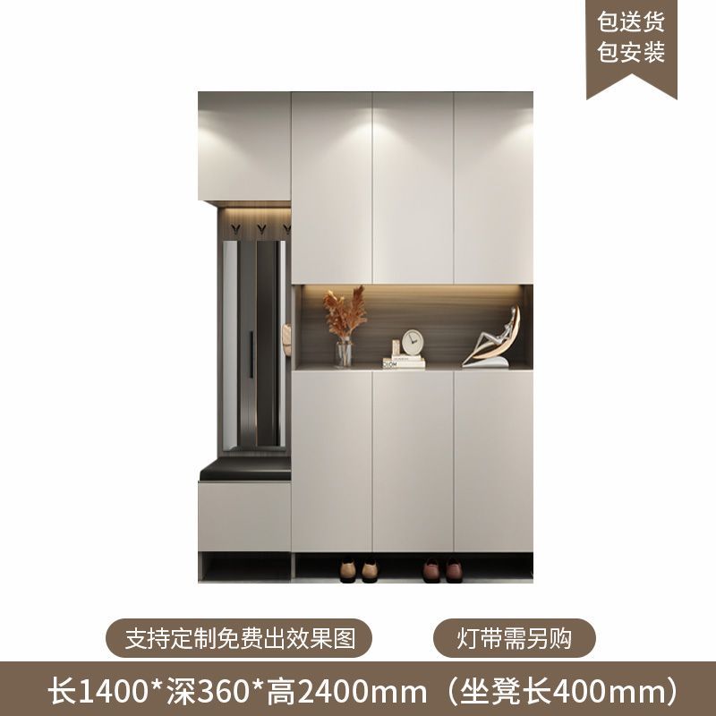 定製進門入戶鞋櫃家用門口一體坐凳靠牆大容量現代簡約玄關鞋櫃