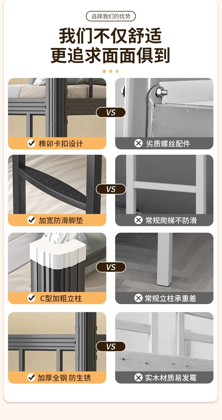 加厚上下鋪鐵架牀雙層鐵藝牀學生宿舍上下牀員工寢室雙人高低架牀