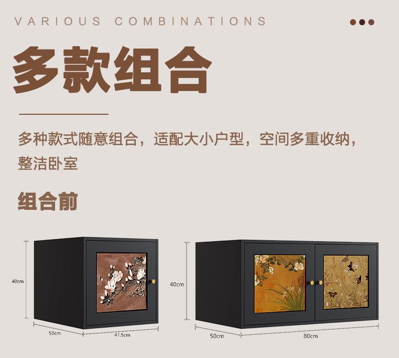 法式中古風實木衣櫃家用臥室多功能自由組合一體成品衣櫃可定製