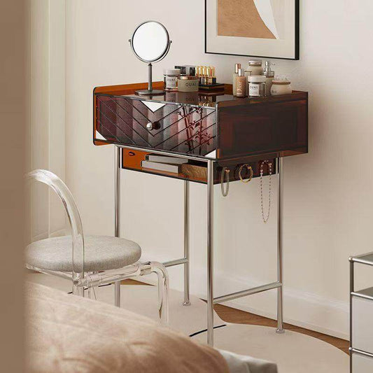 亞克力化妝桌梳妝檯小戶型臥室高級簡約現代迷你輕奢窄化妝臺