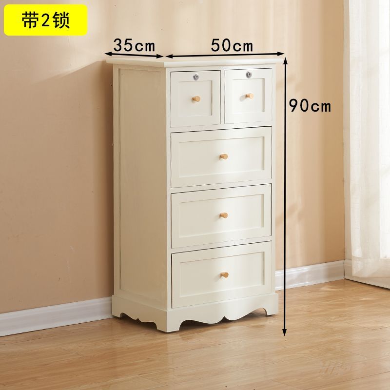 50寬五斗櫃實木牀頭櫃儲物櫃帶鎖中國風客廳臥室收納櫃抽屜式多層