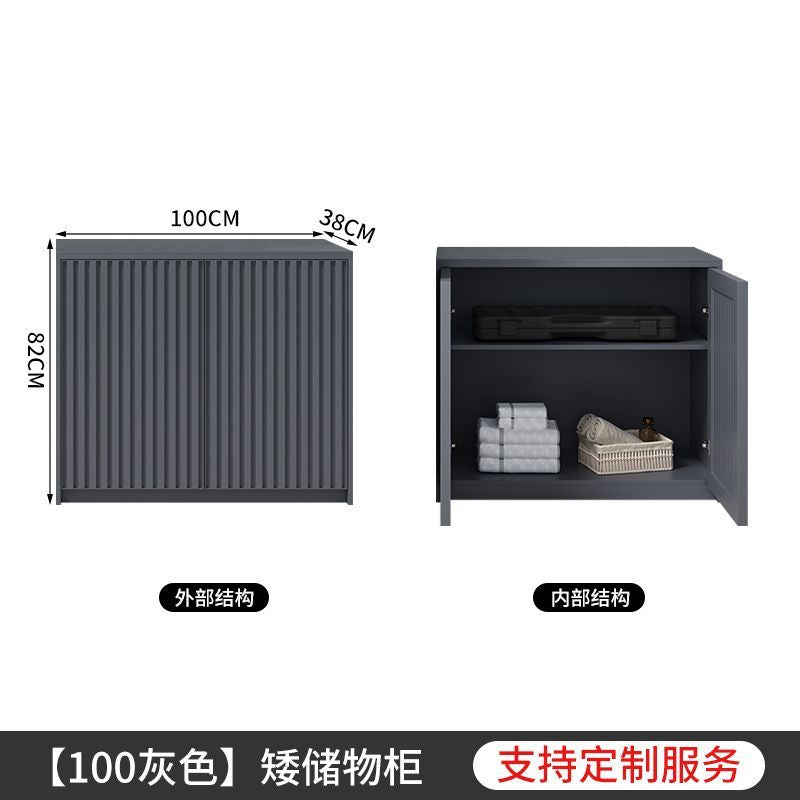 戶外鋁合金收納櫃門口鞋櫃庭院儲物櫃陽臺防水防曬雜物工具房定製【15天內發貨】