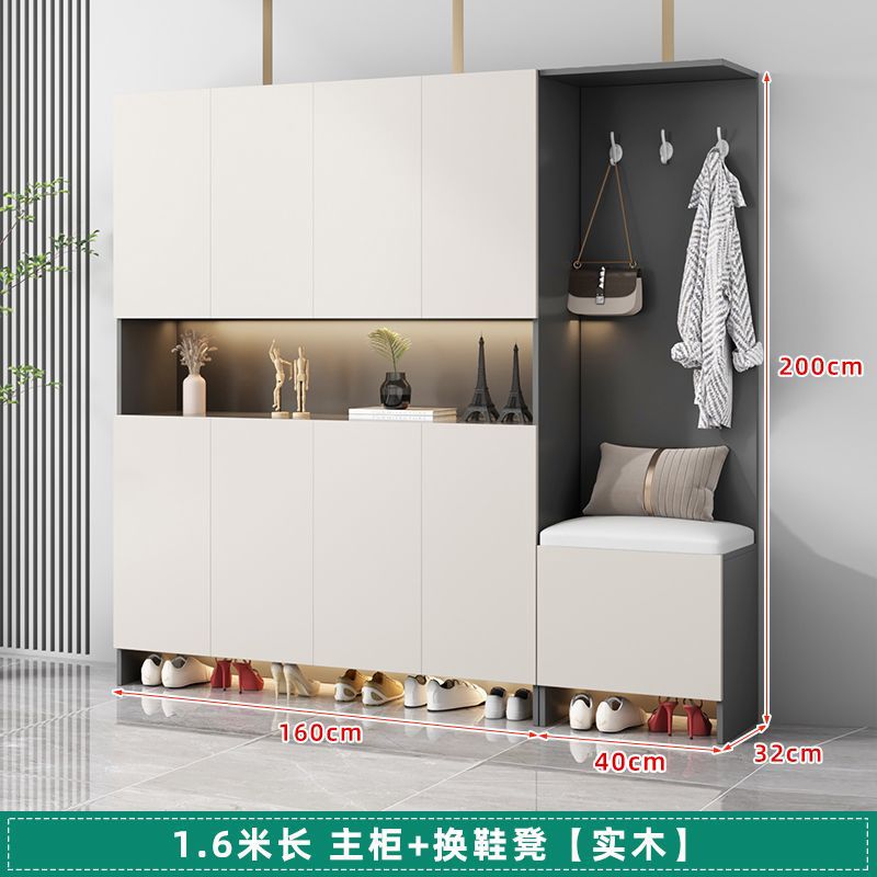 實木入戶鞋櫃玄關櫃家用門口儲物櫃樓道走廊大容量一體靠牆收納櫃