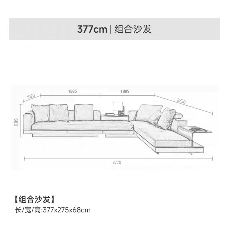 意大利設計感高端別墅大平層轉角康納利意式極簡布藝沙發布沙發