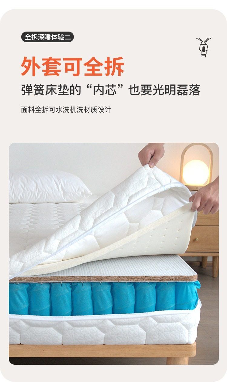 壓縮捲包獨立袋彈簧牀墊席夢思家用乳膠全拆式牀墊零壓記憶棉