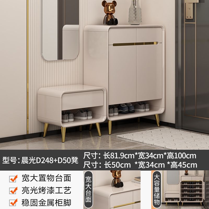 2025爆款烤漆入户鞋柜家用门口大容量收纳柜带换鞋凳沙发隔断柜