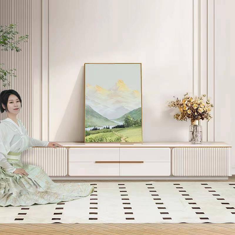 岩板全实木轻奢电视柜茶几组合现代简约客厅2025年新款高端高级感