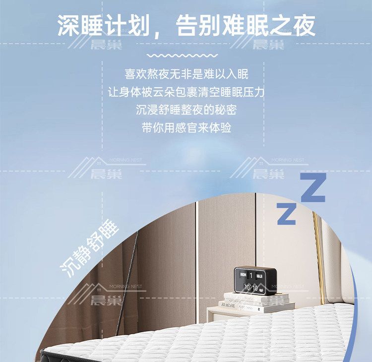 天鵝絨乳膠牀墊加厚軟硬兩用家用席夢思捲包壓縮獨立彈簧雙人牀墊