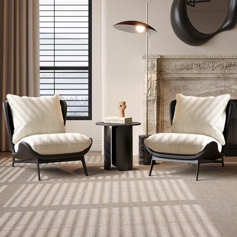 中古風復古單人沙發椅民宿接待休閒椅酒店設計師懶人沙發一桌兩椅