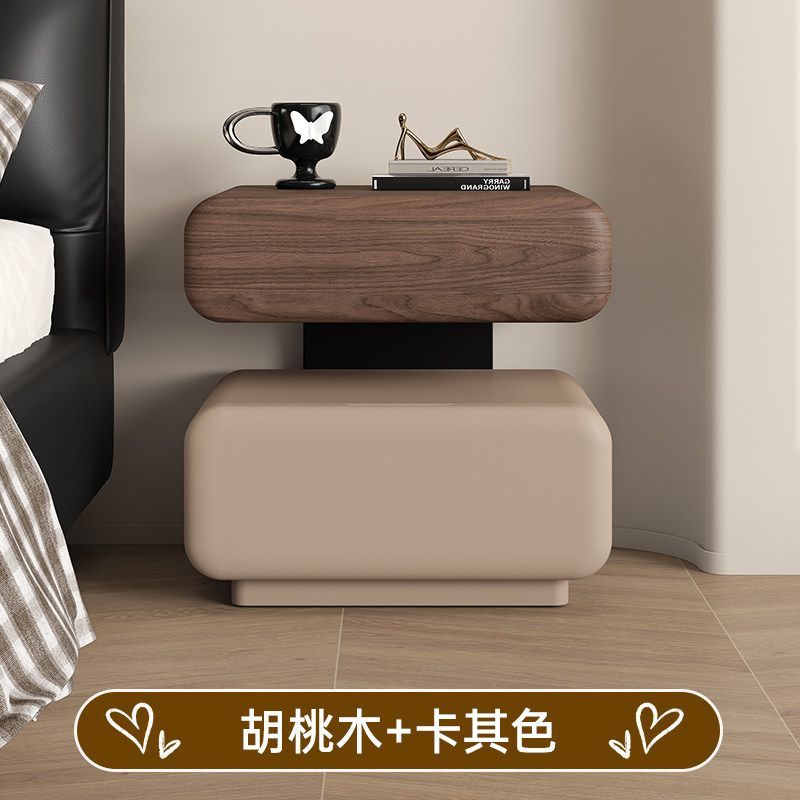 2025新款輕奢高級感實木牀頭櫃臥室家用小衆設計感創意懸浮牀邊櫃