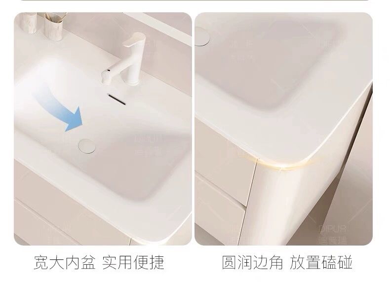 新款可麗耐一體雙盆浴室櫃組合橡木現代洗漱臺洗手臉盆大戶型定製