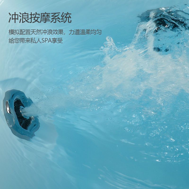 冲浪按摩家用成人小户型独立式亚克力浴缸盆恒温加热1.4米-1.8米