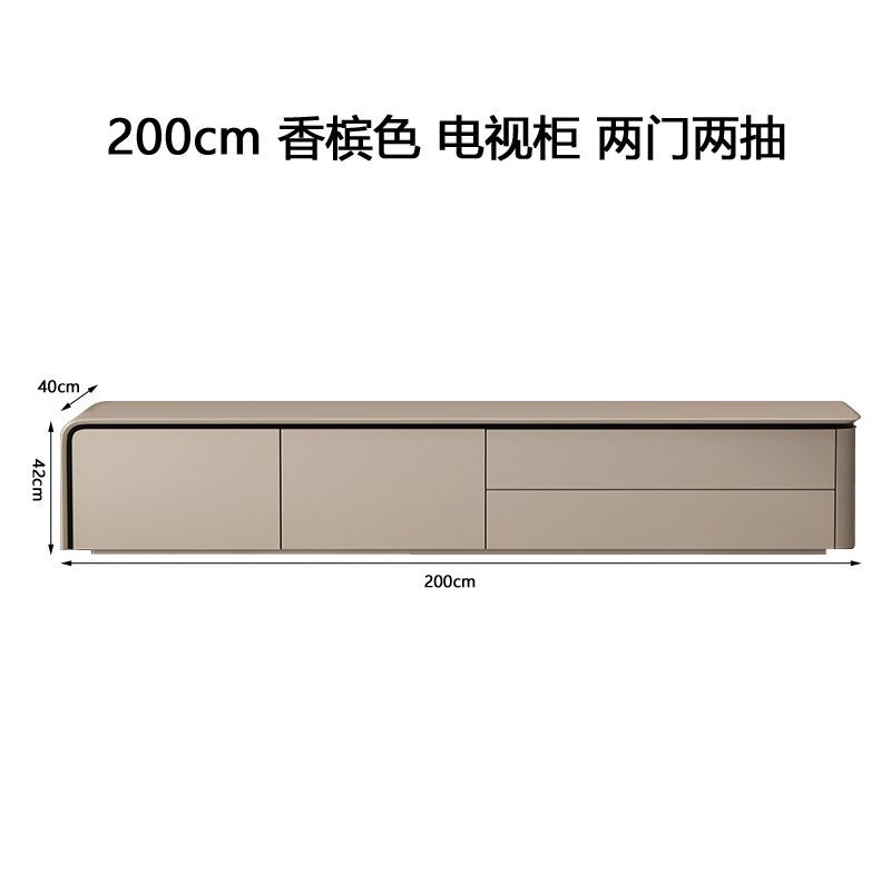意式極簡實木電視櫃落地式矮櫃客廳現代簡約茶几輕奢定製電視櫃