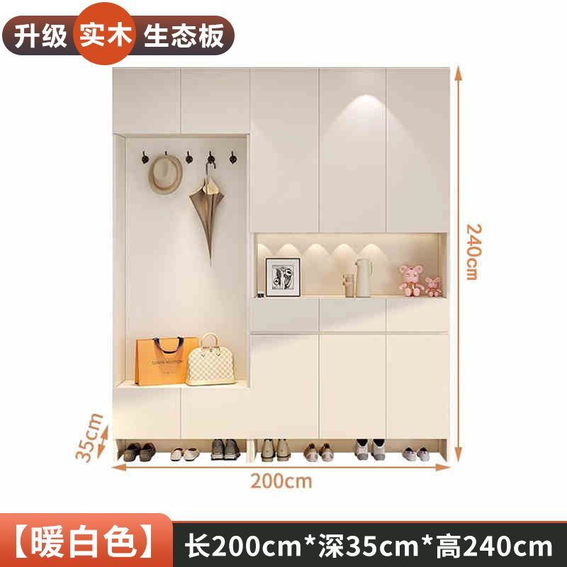 實木鞋櫃家用門口玄關櫃儲物櫃一體簡約大容量坐凳衣帽入戶玄關櫃