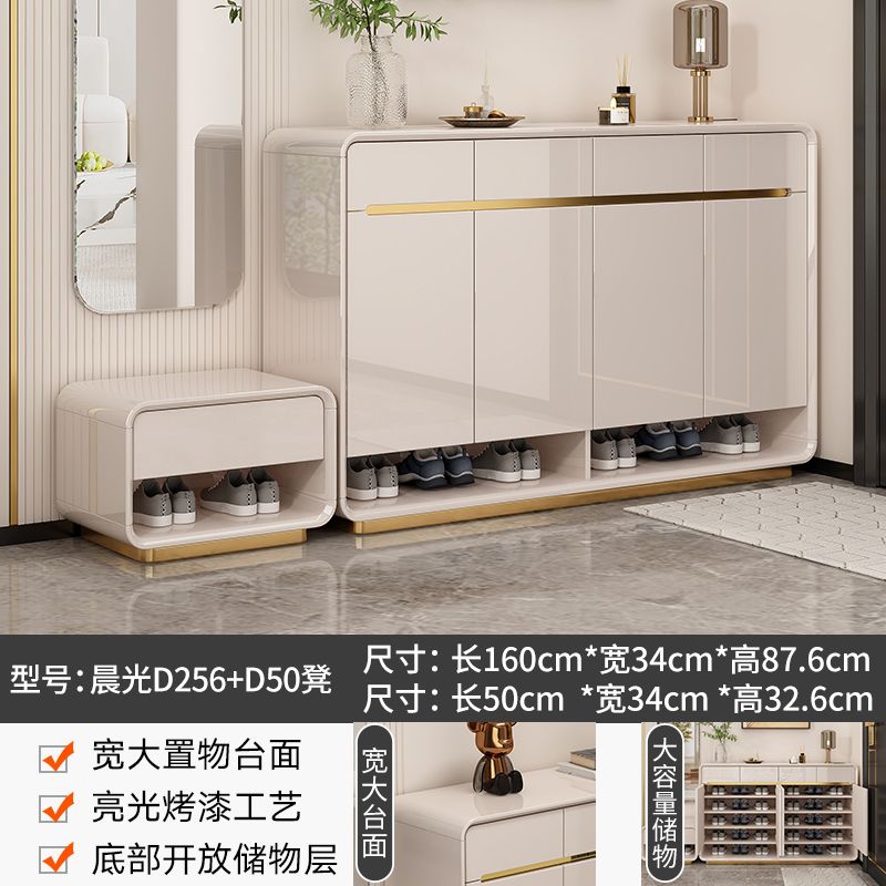 2025爆款烤漆入户鞋柜家用门口大容量收纳柜带换鞋凳沙发隔断柜