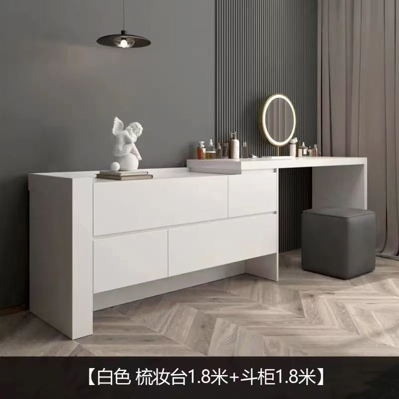 簡約梳妝檯主臥多功能收納櫃一體高檔輕奢網紅梳妝檯組合櫃定製