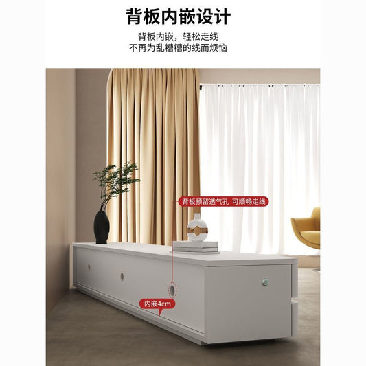 北歐風實木電視櫃帶抽屜小戶型輕奢客廳收納櫃現代簡約雙層電視櫃