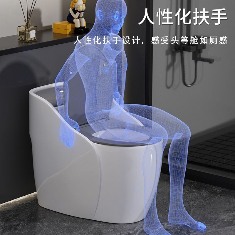 佑恩新款大冲力卫生间坐便器大口径家用马桶防臭防堵塞虹吸式马桶