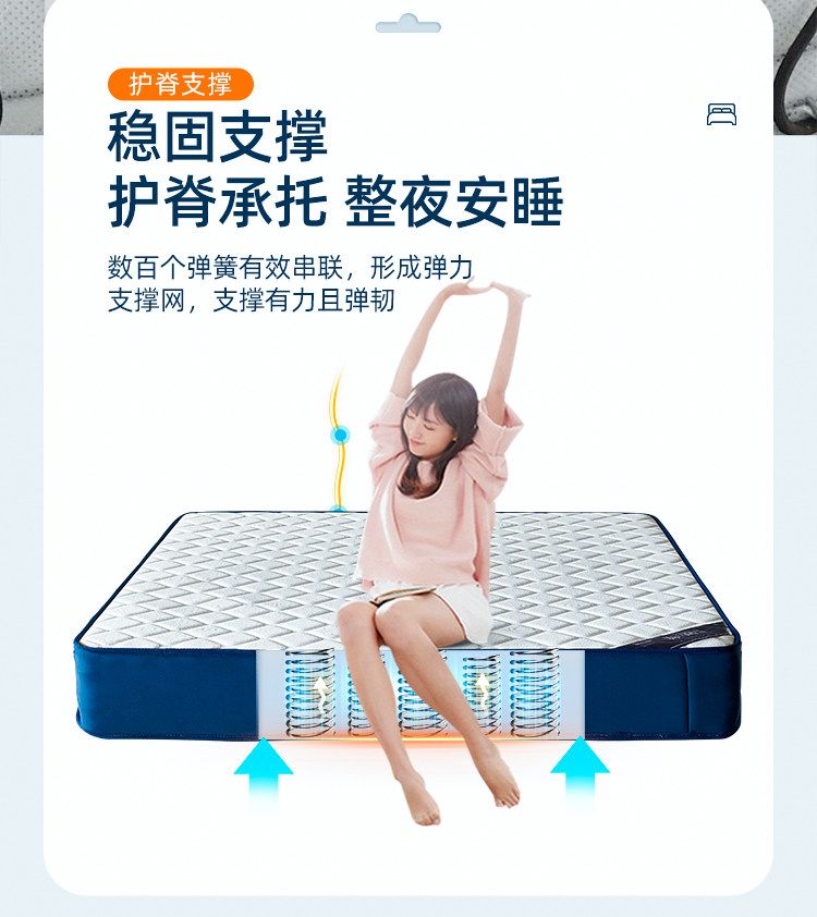 獨立彈簧牀墊20cm厚家用臥室軟墊酒店席夢思記憶棉壓縮捲包硬牀墊