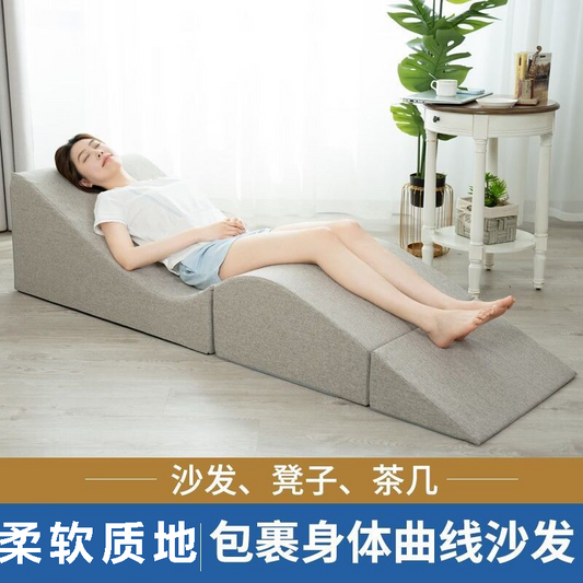 单人卧室榻榻米阳台飘窗懒人小沙发躺椅床上靠背折叠座椅地上休闲
