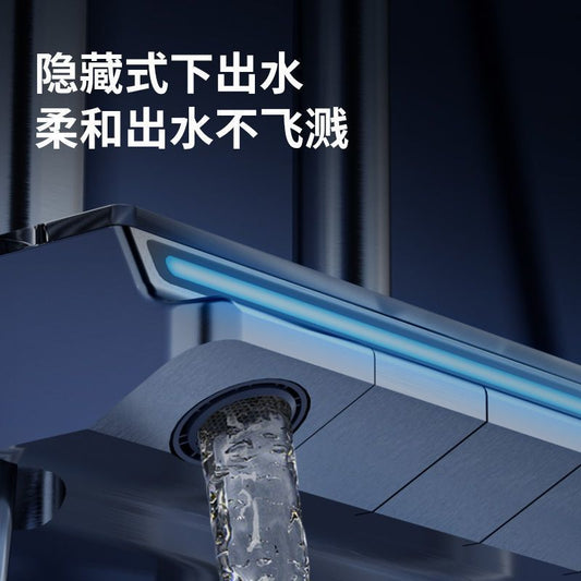 榮事達控溫淋浴花灑套裝恆溫鋼琴鍵增壓大出水家用衛生間浴室