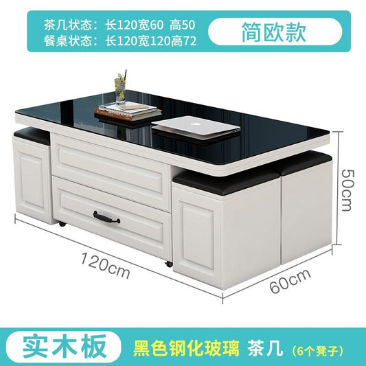 升降茶几餐桌两用折叠茶几饭桌家用客厅简约创意多功能茶几小户型