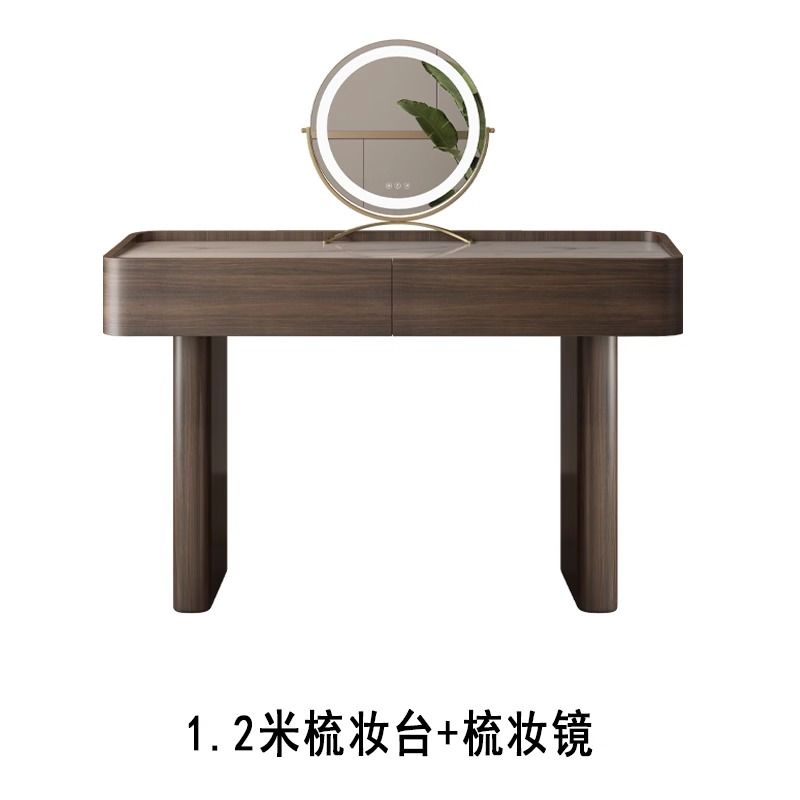 高端意式極簡收納鬥櫃梳妝檯一體高端意式極簡主臥室伸縮化妝桌子