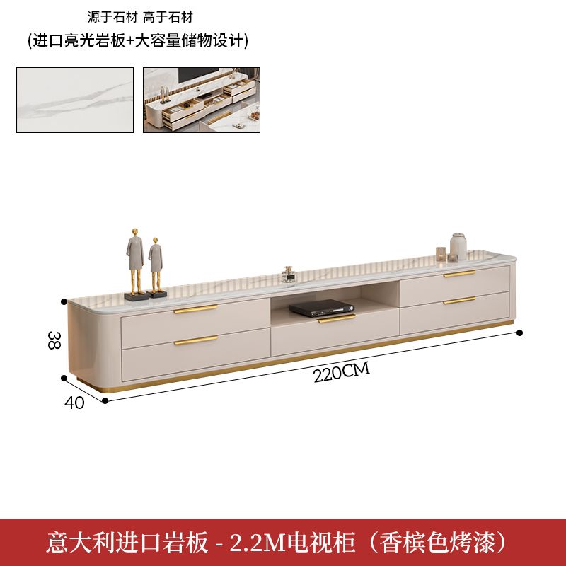 现代轻奢岩板电视柜茶几组合客厅小户型时尚简约北欧烤漆落地柜