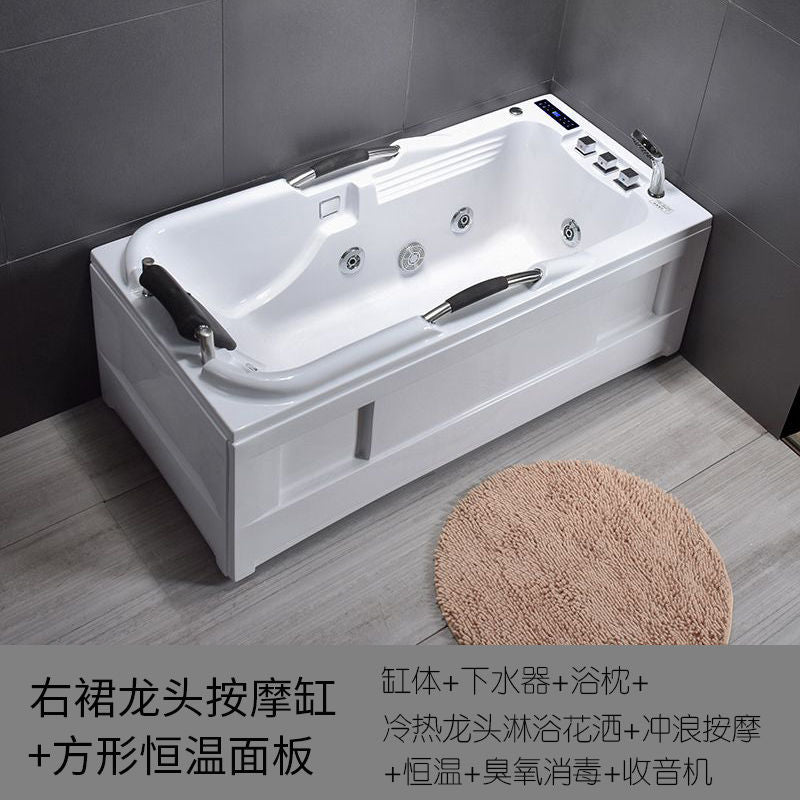 智能冲浪按摩浴缸亚克力家用小户型浴池迷你成人恒温单人浴盆方形
